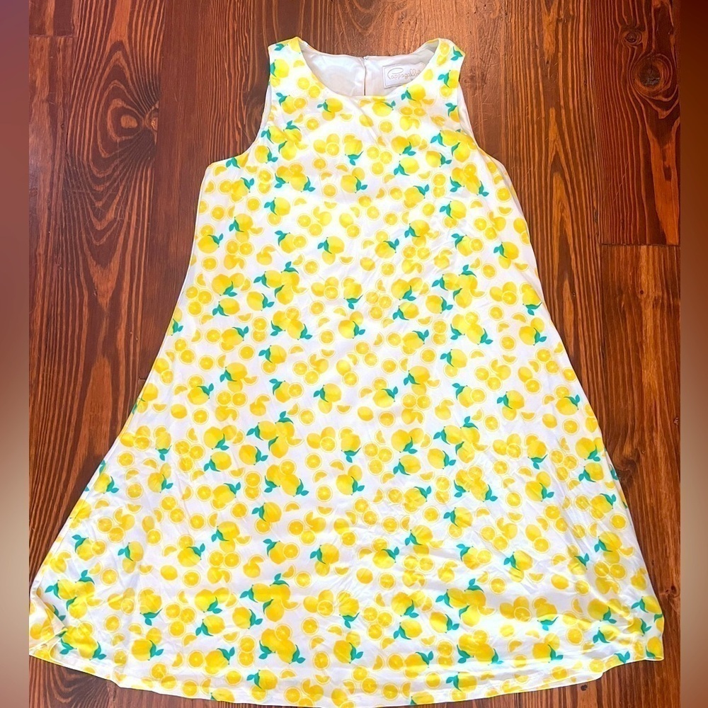 PAPPAGALLO Gwen Live Gives You Lemons A-Line Dress Yellow and Green Size Medium